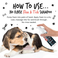 Bugalugs Hunde Katzen Floh und Zecken Trockenshampoo ohne Wasser 200ml