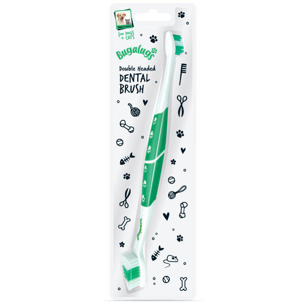 Bugalugs Double-Ended Zahnbürste für Hunde & Katzen – Dual-Head Dental Care Brush