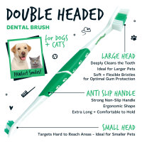 Bugalugs Double-Ended Zahnbürste für Hunde & Katzen – Dual-Head Dental Care Brush