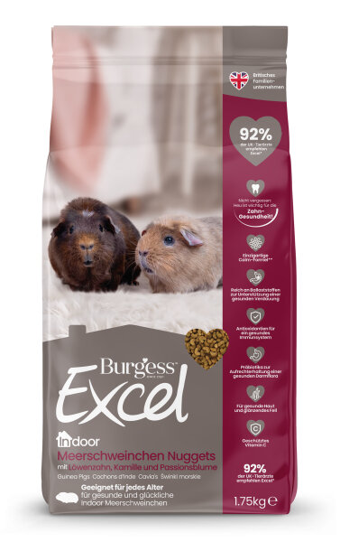 Burgess Excel Indoor Meerschweinchen Nuggets – Premium Alleinfuttermittel 1,75KG