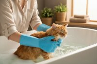 4 Animals Pflegehandsschuh für Hunde Katzen Fellpflegehandschuh Onesize mit Noppen