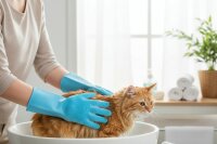 4 Animals Pflegehandsschuh für Hunde Katzen Fellpflegehandschuh Onesize mit Noppen