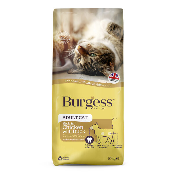 Burgess Adult Cat Bundle 10 kg – Ausgewogenes Trockenfutter für ausgewachsene Katzen