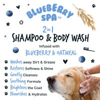 Bugalugs Blueberry Spa Shampoo für Hunde – Pflegendes Hundeshampoo mit Blaubeere & Hafer