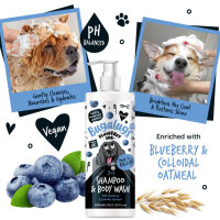 Bugalugs Blueberry Spa Shampoo für Hunde – Pflegendes Hundeshampoo mit Blaubeere & Hafer