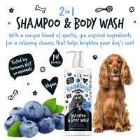 Bugalugs Blueberry Spa Shampoo für Hunde – Pflegendes Hundeshampoo mit Blaubeere & Hafer