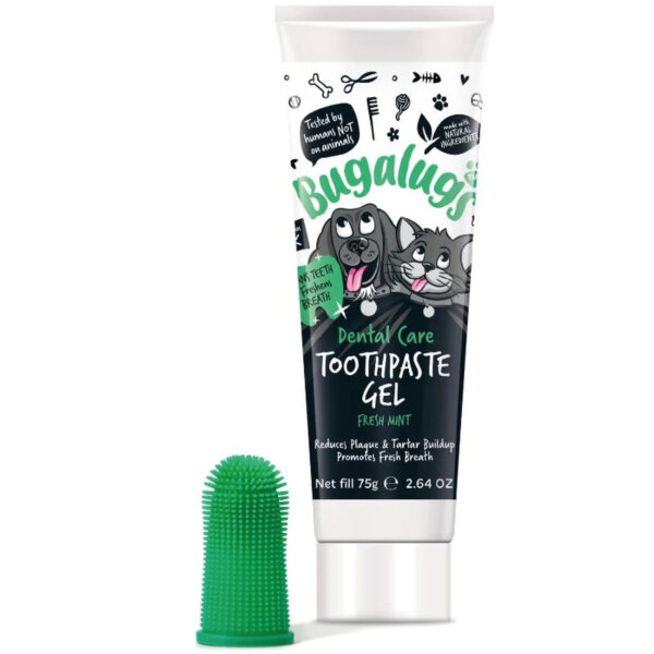 Bugalugs Dental Care Kit – Zahnpasta mit Fingerzahnbürste für Hunde & Katzen