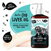 Bugalugs Arktisches Dorschleberöl 250 ml – Omega-3 Nahrungsergänzung für Hunde & Katzen