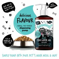 Bugalugs Arktisches Dorschleberöl 250 ml – Omega-3 Nahrungsergänzung für Hunde & Katzen