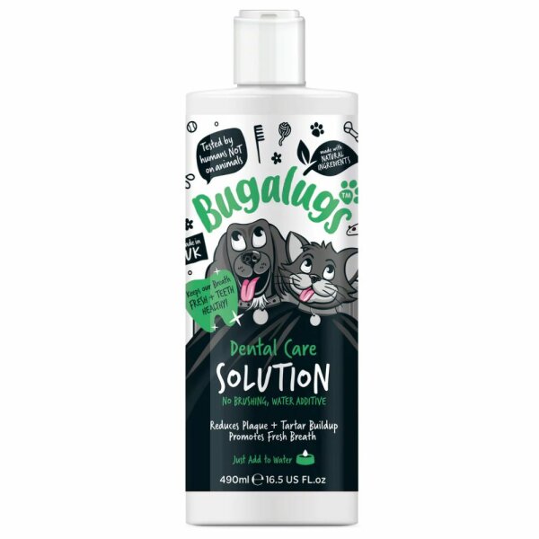 Bugalugs Zahnpflege Lösung 250 ml für Hunde & Katzen – Trinkwasser-Zusatz für Zahnpflege & frischen Atem