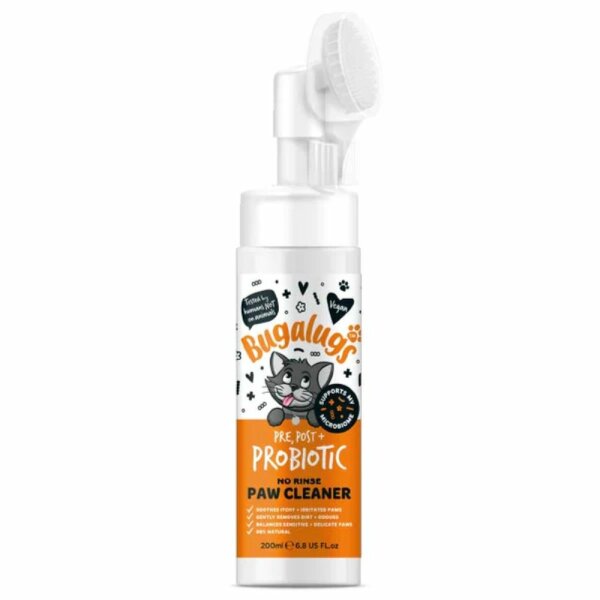 Bugalugs Pfotenreiniger für Katzen 200 ml – No-Rinse Reinigungsschaum für saubere Pfoten