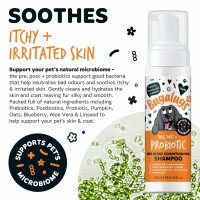 Bugalugs Probiotisches No-Rinse Hundeshampoo 200 ml – Reinigung ohne Ausspülen für Fell & Haut