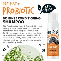 Bugalugs Probiotisches No-Rinse Hundeshampoo 200 ml – Reinigung ohne Ausspülen für Fell & Haut