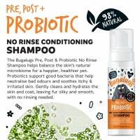 Bugalugs Probiotisches No-Rinse Hundeshampoo 200 ml – Reinigung ohne Ausspülen für Fell & Haut