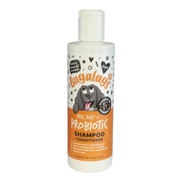 Bugalugs Probiotisches Hundeshampoo 250 ml – Pflegendes Shampoo für Fell & Haut