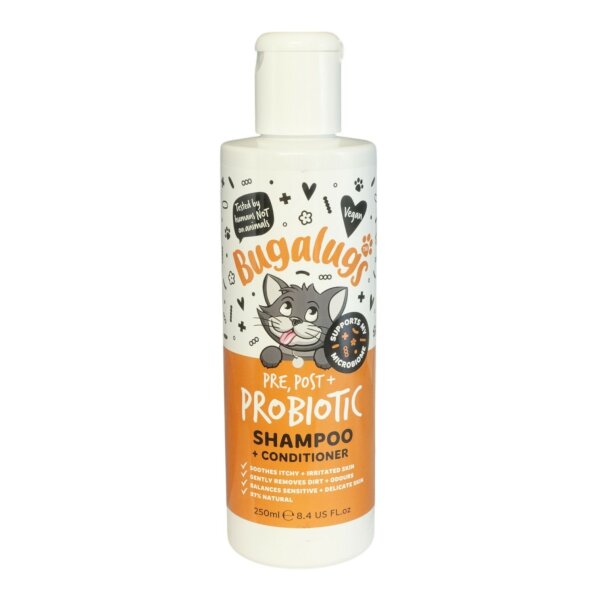 Bugalugs Probiotisches Katzenshampoo 250 ml – Pflegendes Shampoo für Fell & Haut