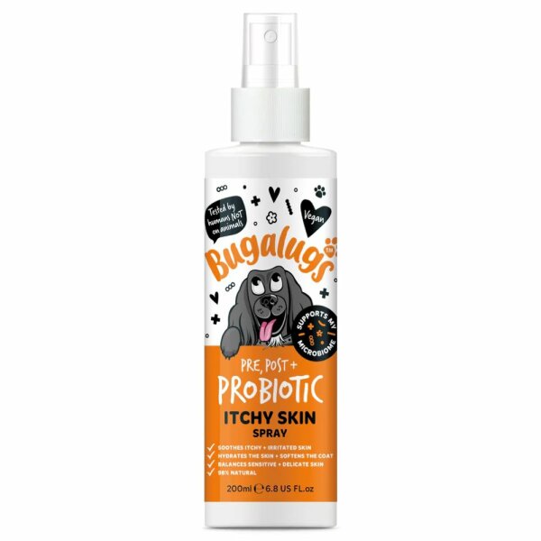 Bugalugs Juckreiz Spray für Hunde 200 ml – Beruhigende Hautpflege für empfindliche Haut