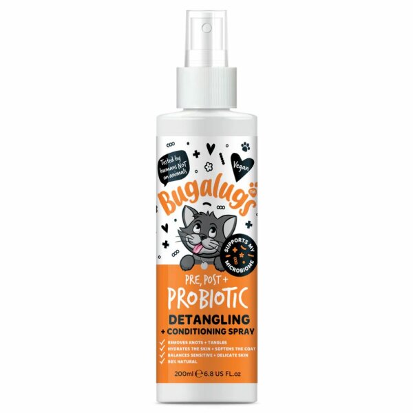 Bugalugs Entfilzungs- & Fellspray für Katzen 200 ml – Pflegendes Detangling Spray gegen Knoten