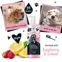 Bugalugs Hundeshampoo 3in1 Conditioner Entwirrer Himbeer Zitrone Duft