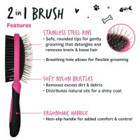 Bugalugs Hunde und Katzen Bürste 2-seitig Fellpflege Fellkamm
