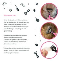 Bugalugs Hunde Katzen Knotenbürste Entfilzungsrechen gegen Knoten