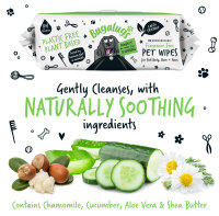 Bugalugs 110 Feuchttücher für Hunde Reinigungstücher vorbehandelt Spender