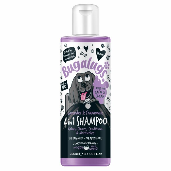 Bugalugs 4 in 1 Hundeshampoo Lavendel & Kamille – Beruhigt, reinigt, pflegt & spendet Feuchtigkeit