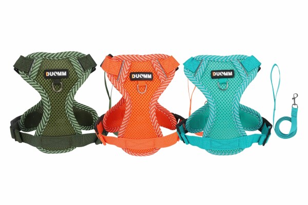 Verstellbares Hunde-Geschirr-Set aus atmungsaktivem Mesh mit Leine (4 Größen)