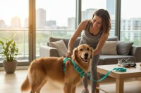 Verstellbares Hunde-Geschirr-Set aus atmungsaktivem Mesh mit Leine (4 Größen)