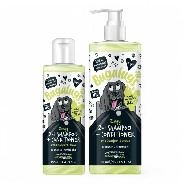 Bugalugs Zingy 2-in-1 Hundeshampoo + Conditioner - Grapefruit & Orange