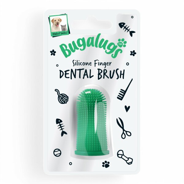 Bugalugs Silikon-Fingerzahnbürste für Hunde und Katzen – 1er-Pack