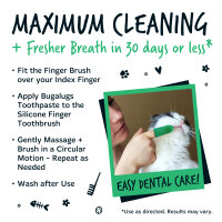 Bugalugs Silikon-Fingerzahnbürste für Hunde und Katzen – 1er-Pack