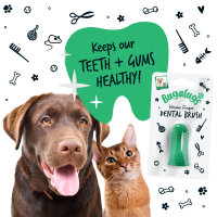 Bugalugs Silikon-Fingerzahnbürste für Hunde und Katzen – 1er-Pack